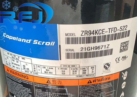 كوبلاند ZR94KCE-TFD-522 سلسلة ZR ضاغط المجلد 8HP كفاءة عالية المستوى 3 مرحلة