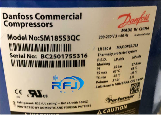 دانفوس أداء 60HZ التمرير ضاغط التبريد SM185S3QC